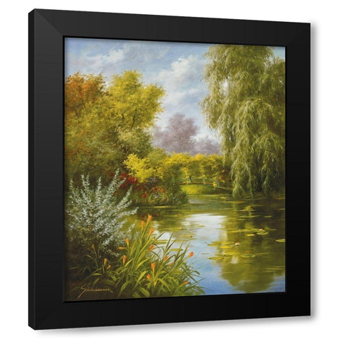 DREAMY CREEK I Black Modern Wood Framed Art Print by Schoelnhammer, Heinz