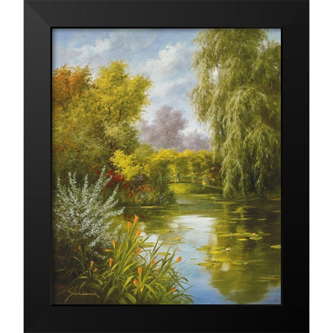 DREAMY CREEK I Black Modern Wood Framed Art Print by Schoelnhammer, Heinz