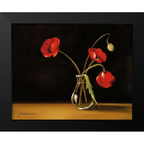 CONTRAST II Black Modern Wood Framed Art Print by Schoelnhammer, Heinz