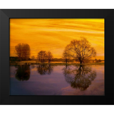 Afterglow II Black Modern Wood Framed Art Print by Weissing, Gerd