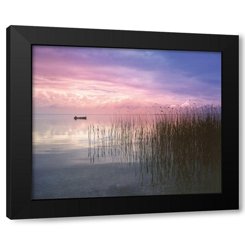 SETTING SUN II Black Modern Wood Framed Art Print with Double Matting by Weissing, Gerd