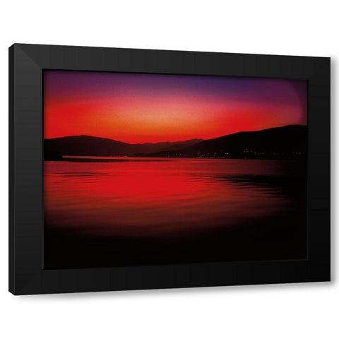 LAGO MAGGIORE II Black Modern Wood Framed Art Print with Double Matting by Weissing, Gerd