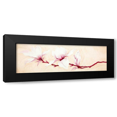 Magnolias II Black Modern Wood Framed Art Print with Double Matting by Verdonck, Elisabeth