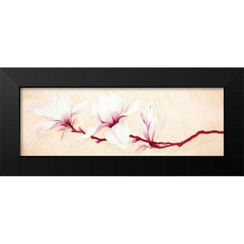 Magnolias II Black Modern Wood Framed Art Print by Verdonck, Elisabeth