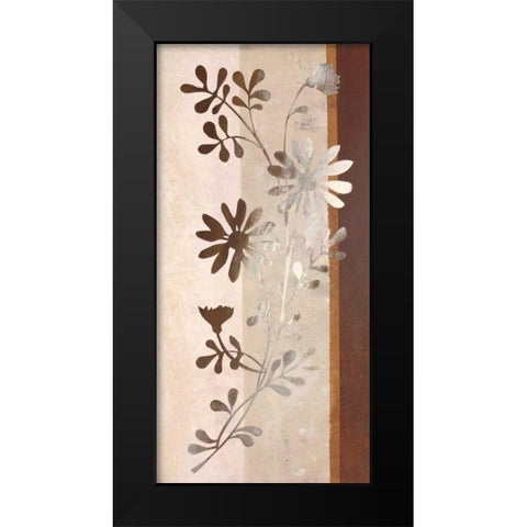 Floral Concerto II Black Modern Wood Framed Art Print by Verbeek-Van Den Broek