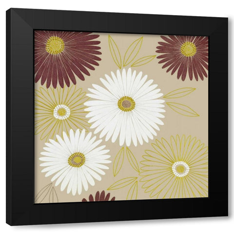 Flurry I Black Modern Wood Framed Art Print with Double Matting by Design Show