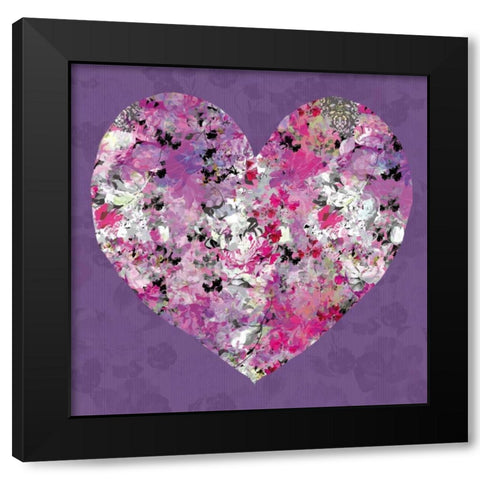 Heart Black Modern Wood Framed Art Print with Double Matting by Scaffardi, Sally