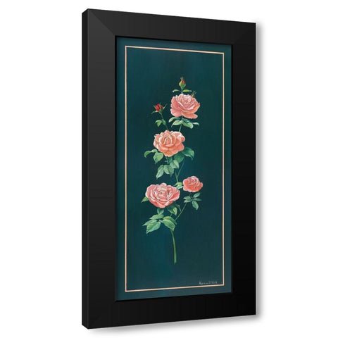 VINTAGE ROSE Black Modern Wood Framed Art Print by v.d. Valk, Karin