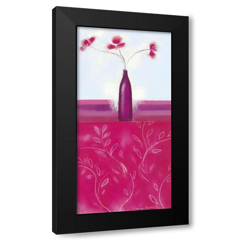 CRIMSON I Black Modern Wood Framed Art Print with Double Matting by Robertson, Marilyn