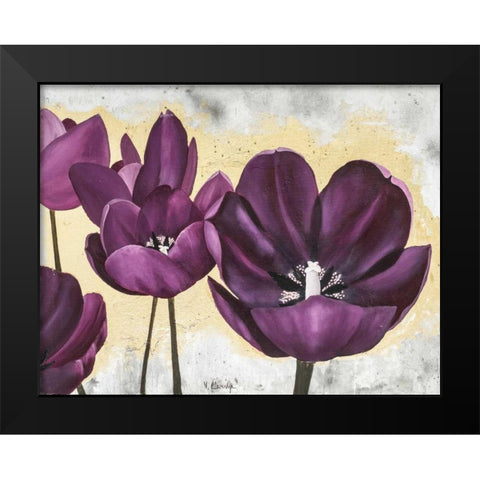 Flowers II Black Modern Wood Framed Art Print by Sedalia, David