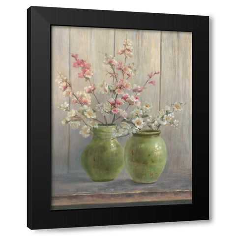 Green II Black Modern Wood Framed Art Print with Double Matting by Reed, Jacky