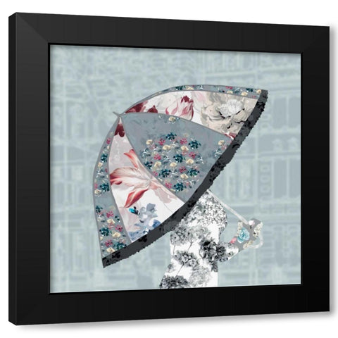 Umbrella I Black Modern Wood Framed Art Print with Double Matting by Scaffardi, Sally
