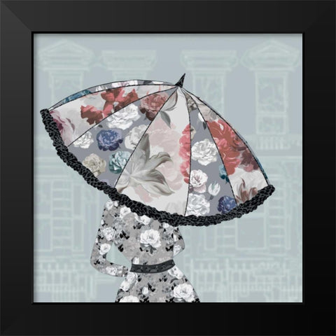 Umbrella II Black Modern Wood Framed Art Print by Scaffardi, Sally