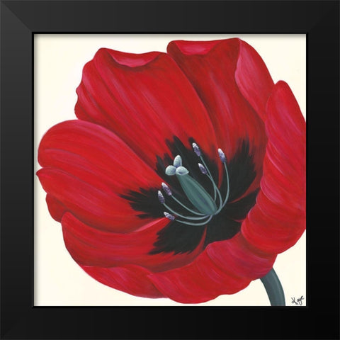 CRIMSON PASSION I Black Modern Wood Framed Art Print by Lake, Kaye