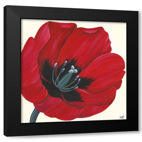 CRIMSON PASSION II Black Modern Wood Framed Art Print with Double Matting by Lake, Kaye