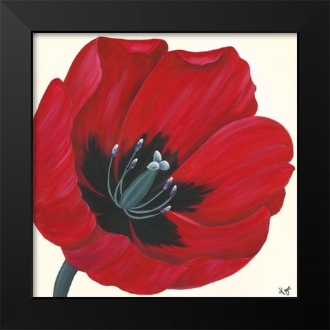 CRIMSON PASSION II Black Modern Wood Framed Art Print by Lake, Kaye