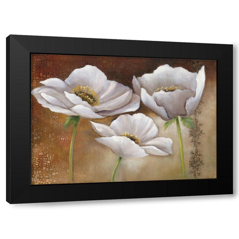 WHITE FLOWERS I Black Modern Wood Framed Art Print with Double Matting by Withaar, Rian