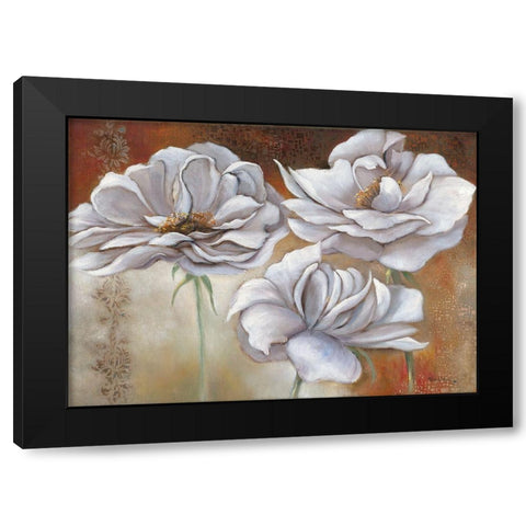 WHITE FLOWERS II Black Modern Wood Framed Art Print by Withaar, Rian