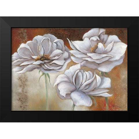 WHITE FLOWERS II Black Modern Wood Framed Art Print by Withaar, Rian