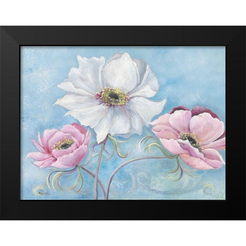 PASTEL FLOWERS I Black Modern Wood Framed Art Print by Withaar, Rian