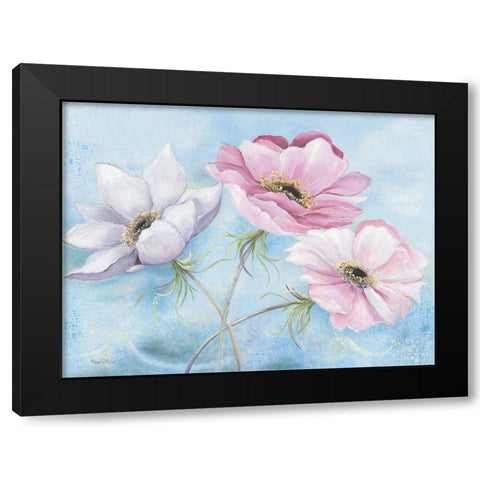 PASTEL FLOWERS II Black Modern Wood Framed Art Print by Withaar, Rian