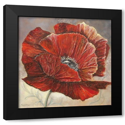 BOLD POPPY I Black Modern Wood Framed Art Print by Withaar, Rian