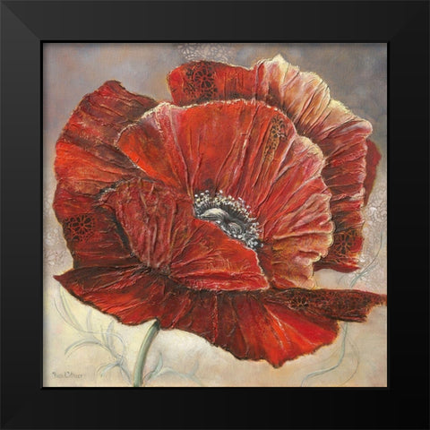 BOLD POPPY I Black Modern Wood Framed Art Print by Withaar, Rian