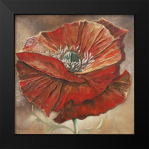BOLD POPPY II Black Modern Wood Framed Art Print by Withaar, Rian