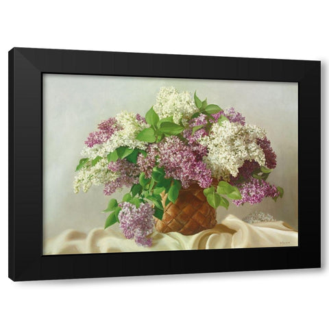 WHITE AND RED DELIGHT Black Modern Wood Framed Art Print with Double Matting by Buzin, Igor