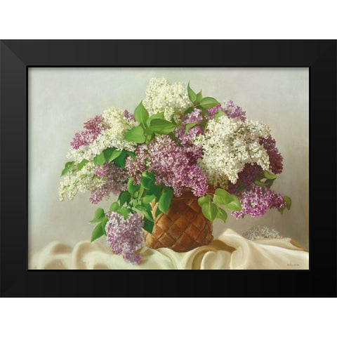 WHITE AND RED DELIGHT Black Modern Wood Framed Art Print by Buzin, Igor