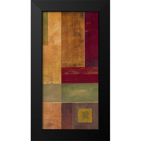 Squares I Black Modern Wood Framed Art Print by Verbeek-Van Den Broek