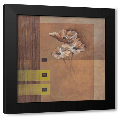 Elegant Flowers I Black Modern Wood Framed Art Print by Verbeek-Van Den Broek