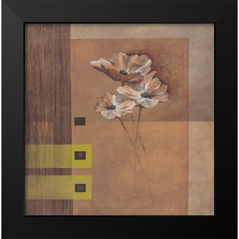 Elegant Flowers I Black Modern Wood Framed Art Print by Verbeek-Van Den Broek