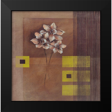 Elegant Flowers II Black Modern Wood Framed Art Print by Verbeek-Van Den Broek