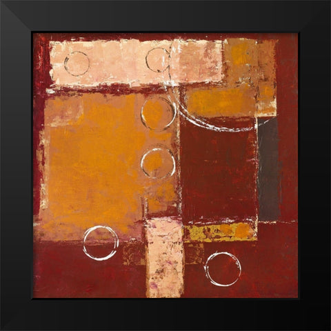 Circles on red-brown II Black Modern Wood Framed Art Print by Sedalia, David