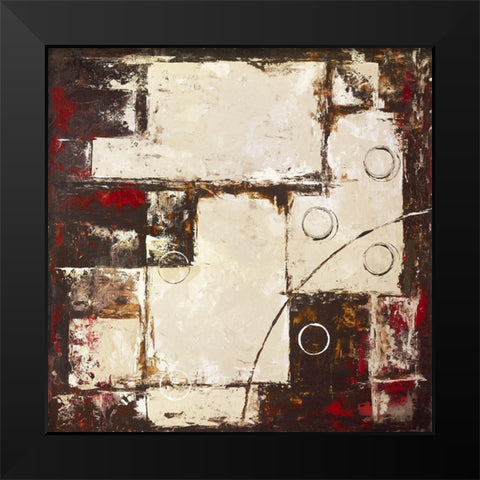 Circles on brown-beige II Black Modern Wood Framed Art Print by Sedalia, David