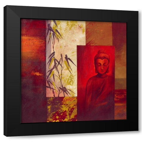 Buddha I Black Modern Wood Framed Art Print with Double Matting by Verbeek-Van Den Broek