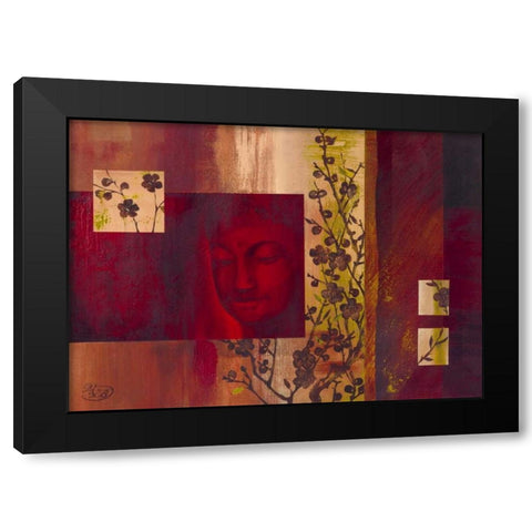 Buddha III Black Modern Wood Framed Art Print with Double Matting by Verbeek-Van Den Broek
