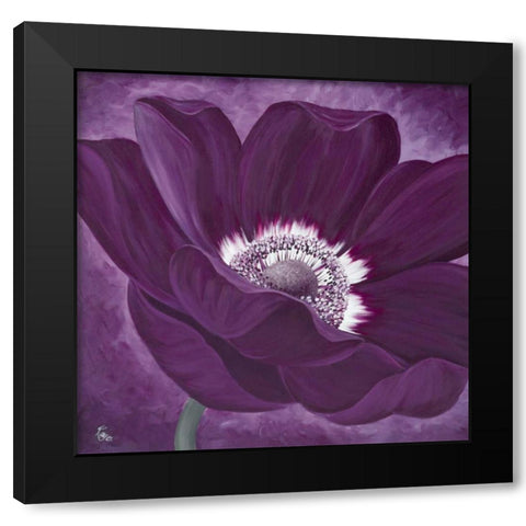 Purple Passion I Black Modern Wood Framed Art Print with Double Matting by Lake, Kaye