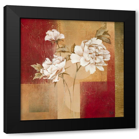 Shimmering Bloom Black Modern Wood Framed Art Print by Verbeek-Van Den Broek