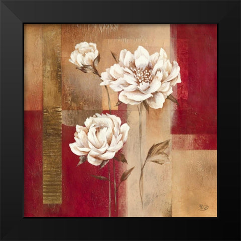 Shimmering Blossom Black Modern Wood Framed Art Print by Verbeek-Van Den Broek