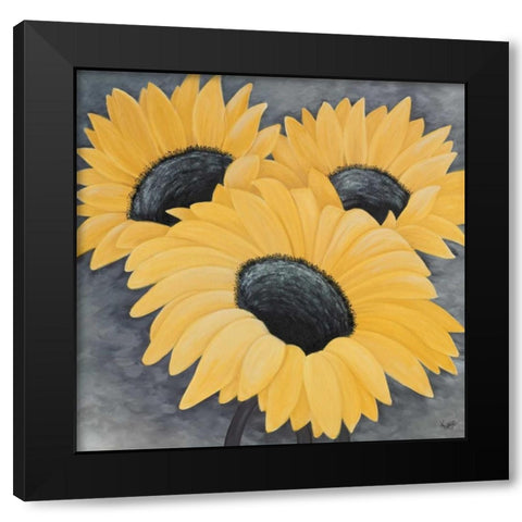 Sunflower Serenade I Black Modern Wood Framed Art Print with Double Matting by Lake, Kaye