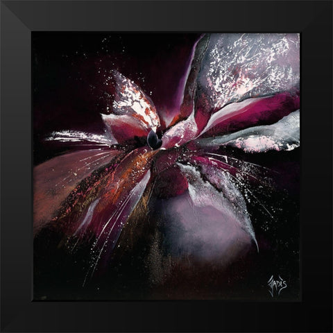 FLEUR DE LUNE II Black Modern Wood Framed Art Print by Mondriaux