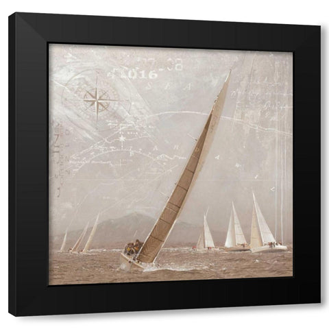 Yachting I Black Modern Wood Framed Art Print with Double Matting by Gieben, Marteen