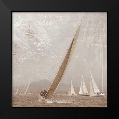 Yachting I Black Modern Wood Framed Art Print by Gieben, Marteen