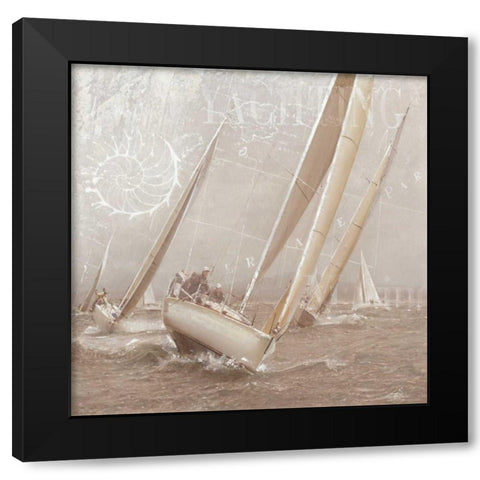 Yachting II Black Modern Wood Framed Art Print by Gieben, Marteen