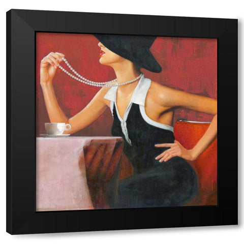 Cafe II Black Modern Wood Framed Art Print by Sestillo, Enrico