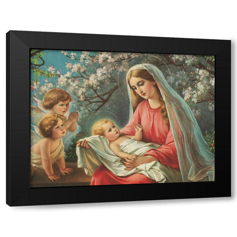 BLÃœTEN-MADONNA Black Modern Wood Framed Art Print by Anonymous