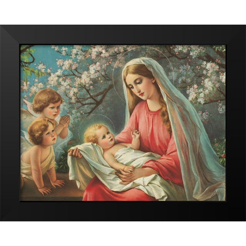 BLÃœTEN-MADONNA Black Modern Wood Framed Art Print by Anonymous