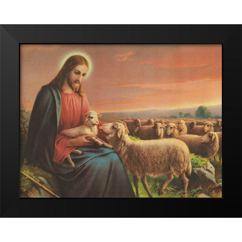 DER GUTE HIRTE Black Modern Wood Framed Art Print by Anonymous